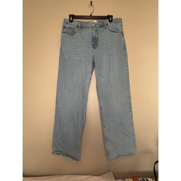 Abercrombie & Fitch 90s Relaxed High Rise Jeans Women's Size 16 Wide Leg Denim - Picture 1 of 8